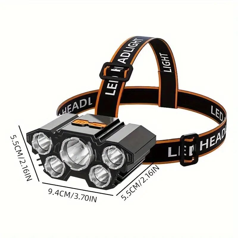 5 LED Headlamp High Lumens Super Bright Outdoor Headlight