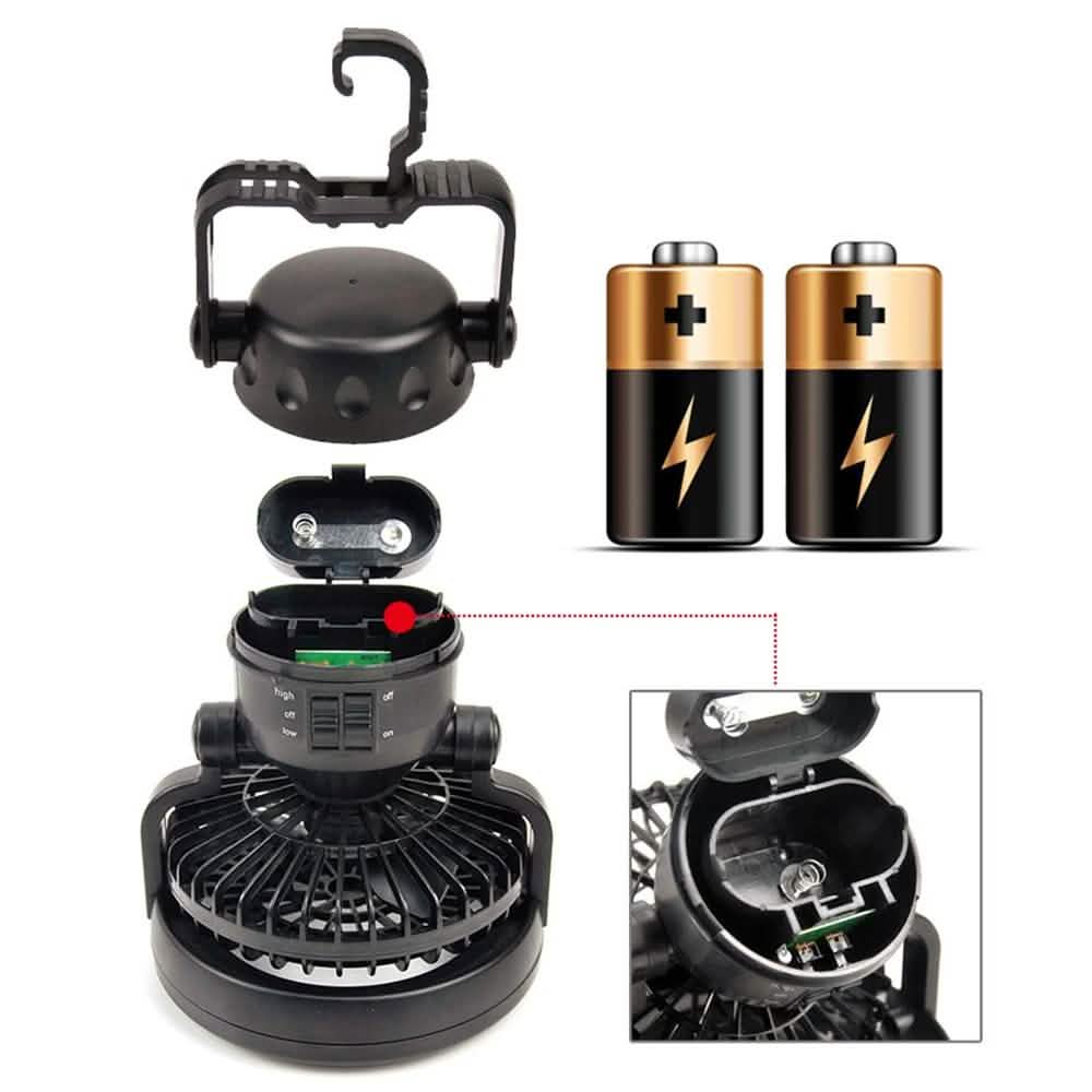 2-in-1 18 LED Camping Light and Ceiling Fan