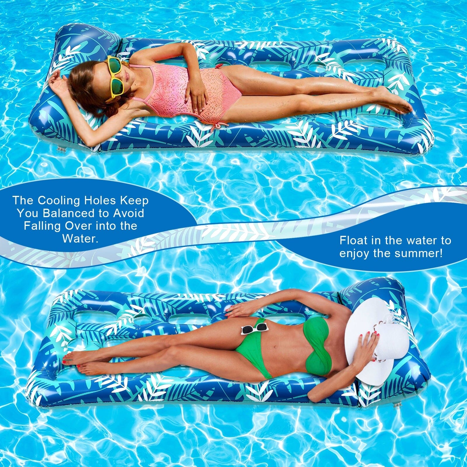 70" x 30" Inflatable Lounge Pool with Headrest
