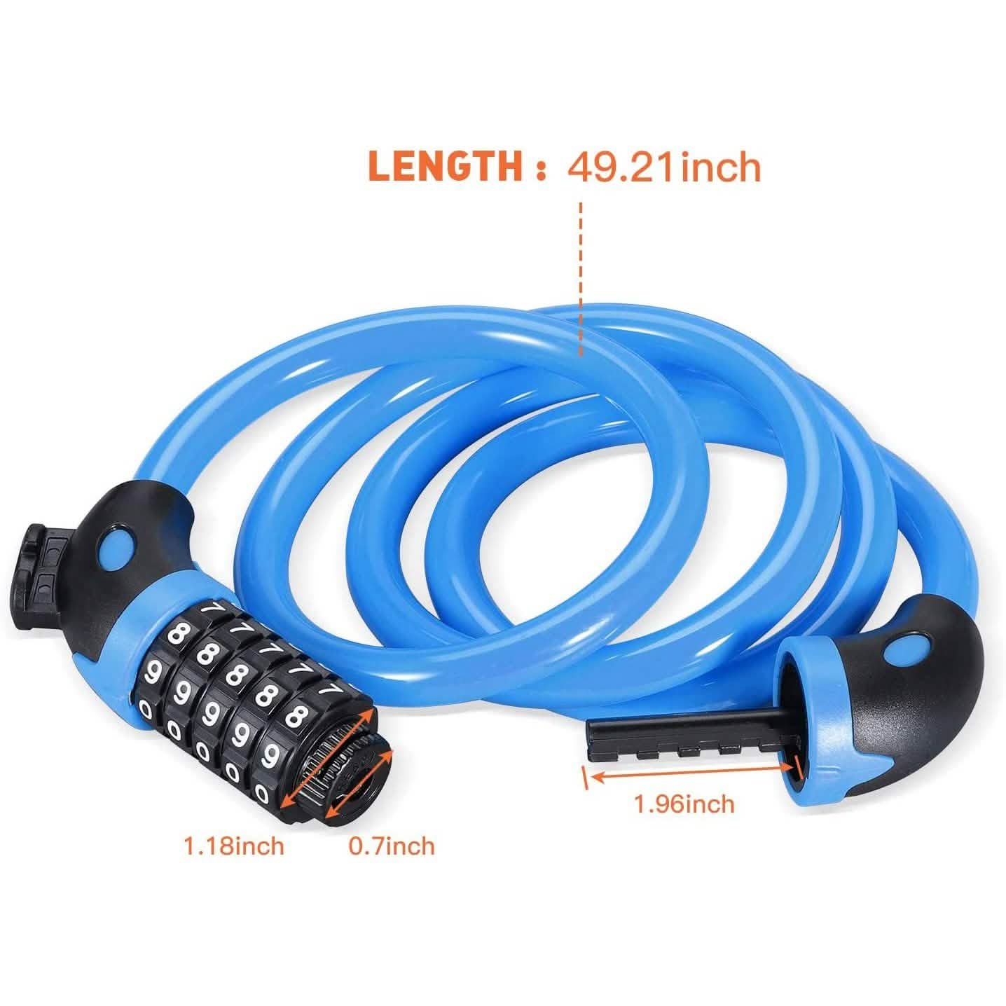 Famistar 4 Feet 5 Digit Resettable Combination Coiling Bike Chain Lock