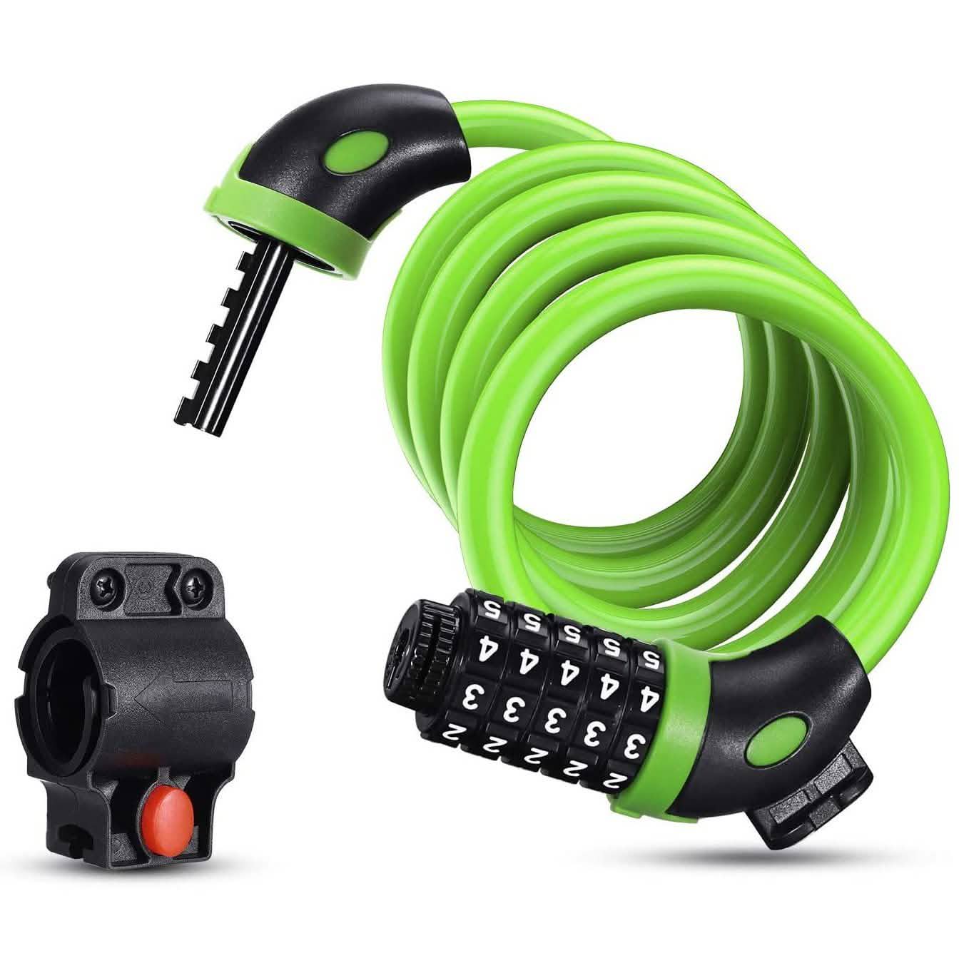 Famistar 4 Feet 5 Digit Resettable Combination Coiling Bike Chain Lock