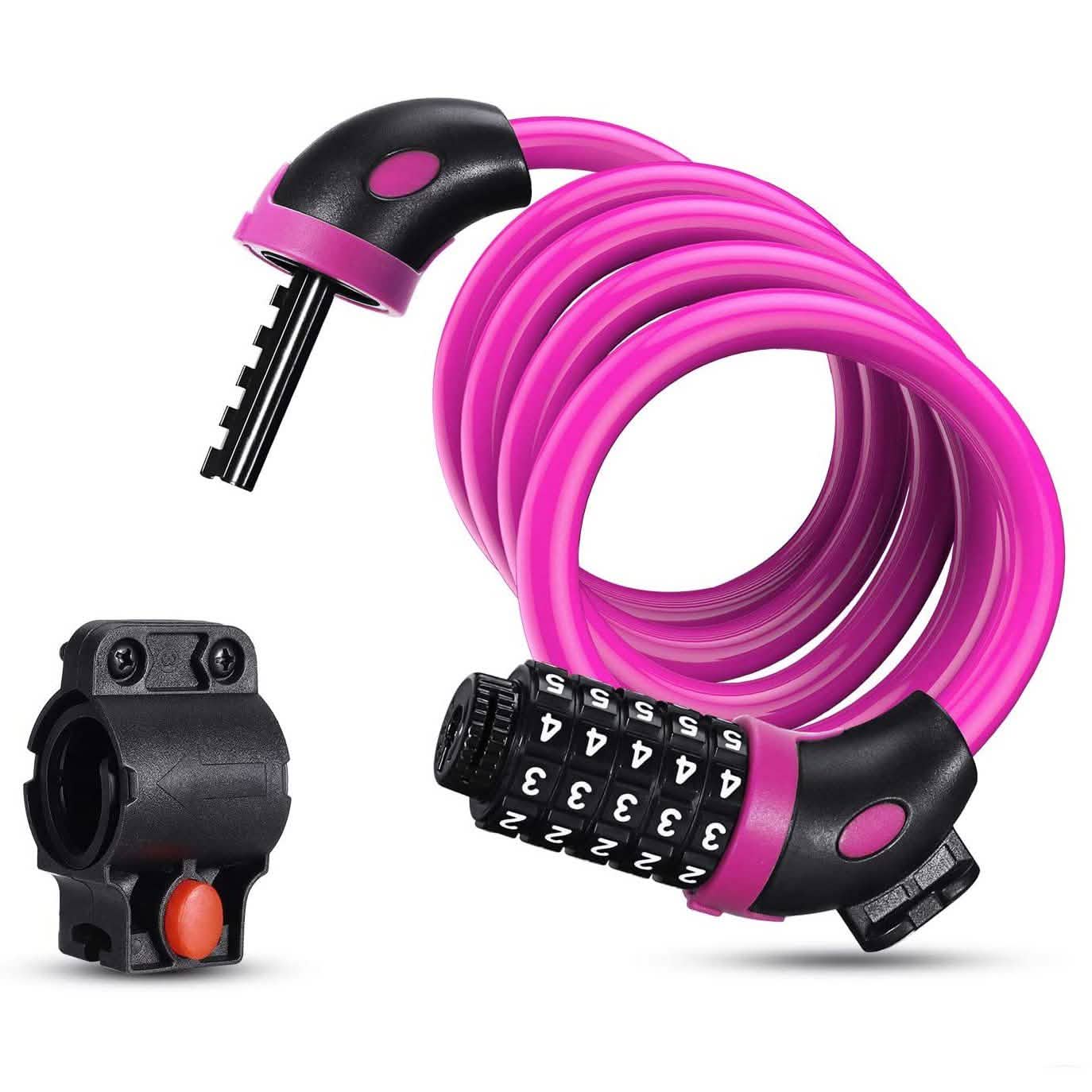 Famistar 4 Feet 5 Digit Resettable Combination Coiling Bike Chain Lock