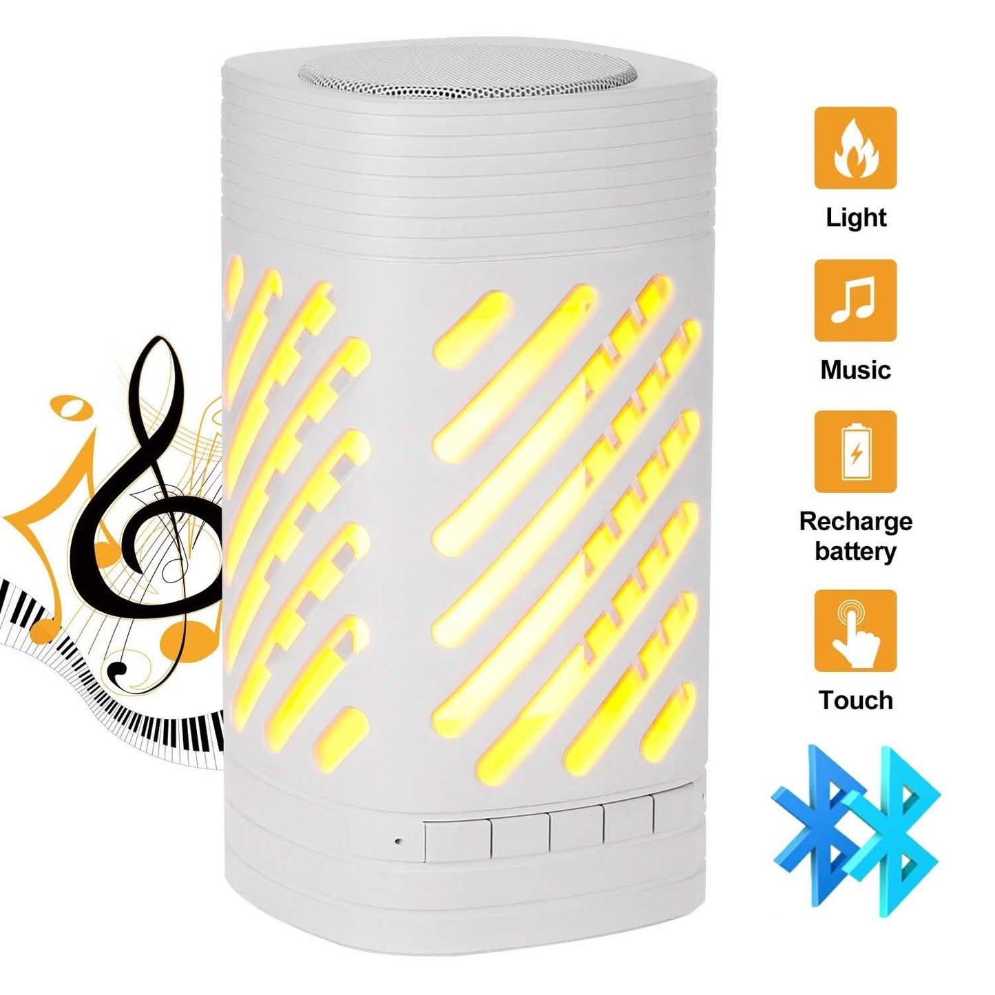 LED Smart Touch Bluetooth Speaker Rechargeable Camping Lamp