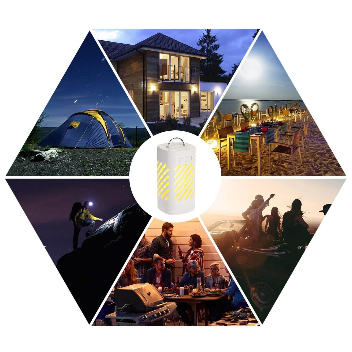 LED Smart Touch Bluetooth Speaker Rechargeable Camping Lamp