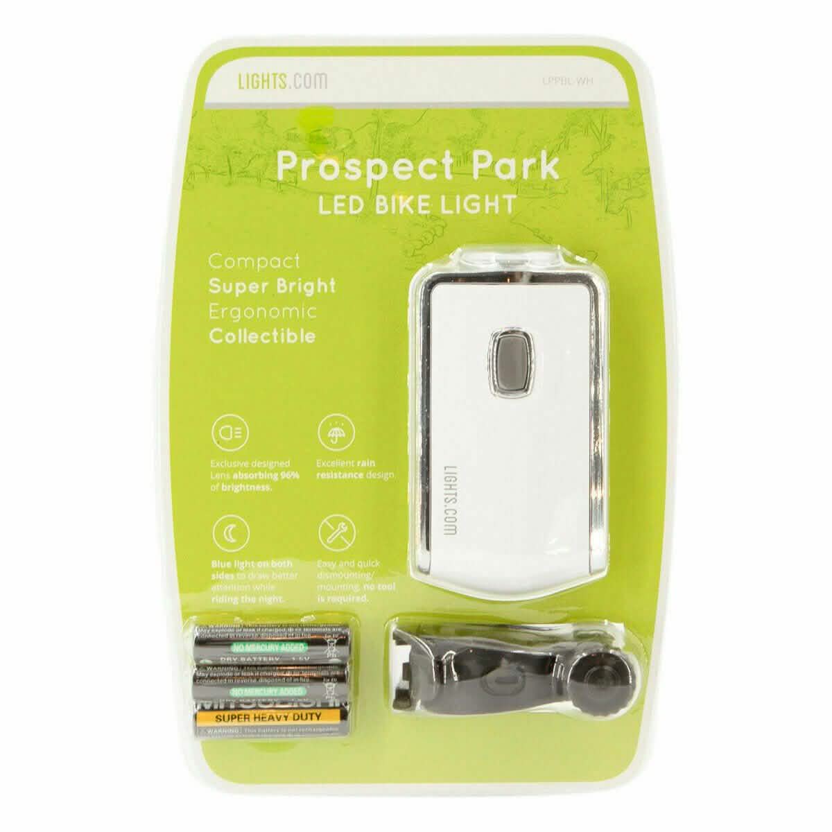 Prospect Park Compact Super Bright LED Bike Light with Blue Side Warning Lights